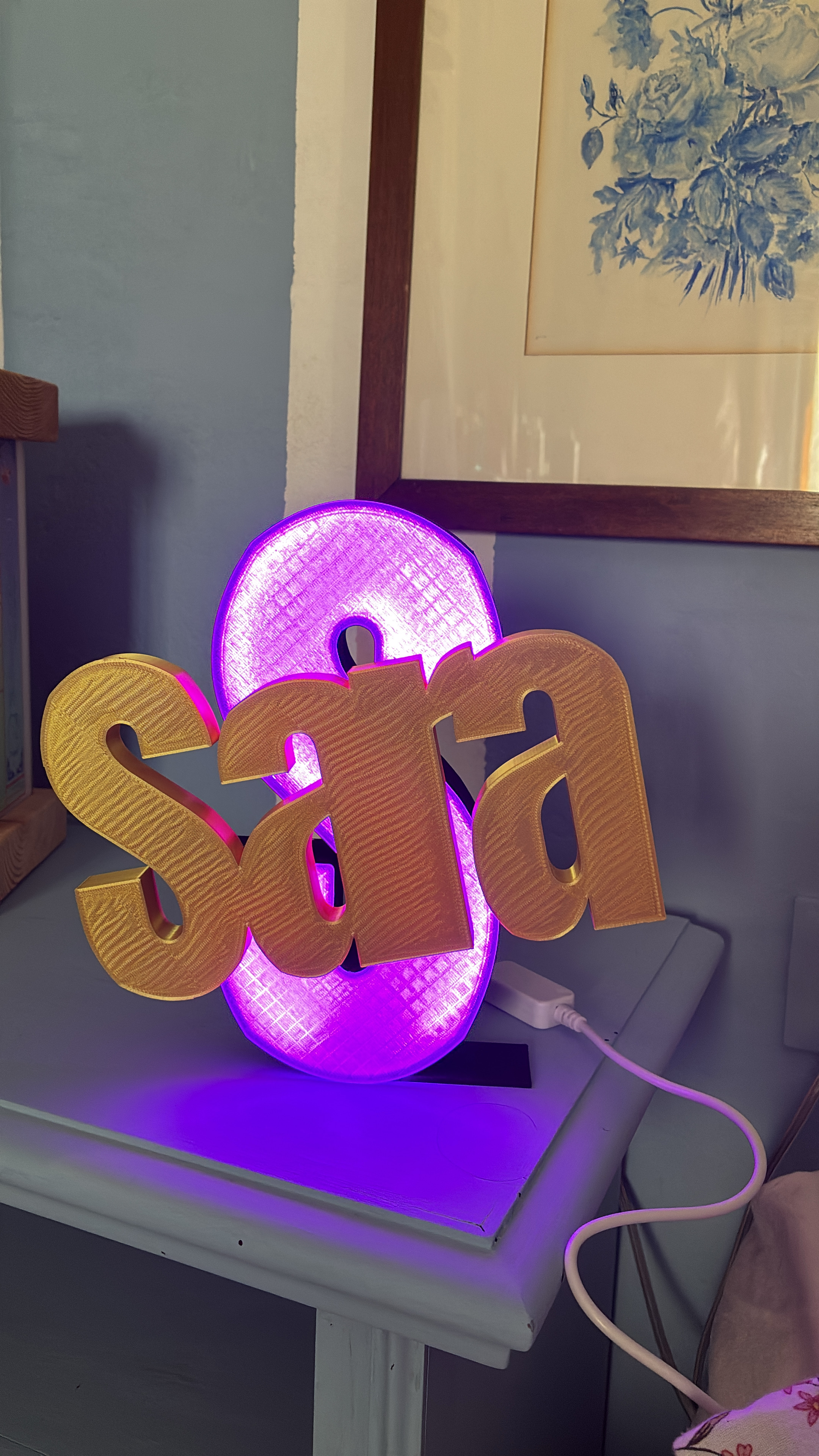 Nome Sara LED retroilluminato